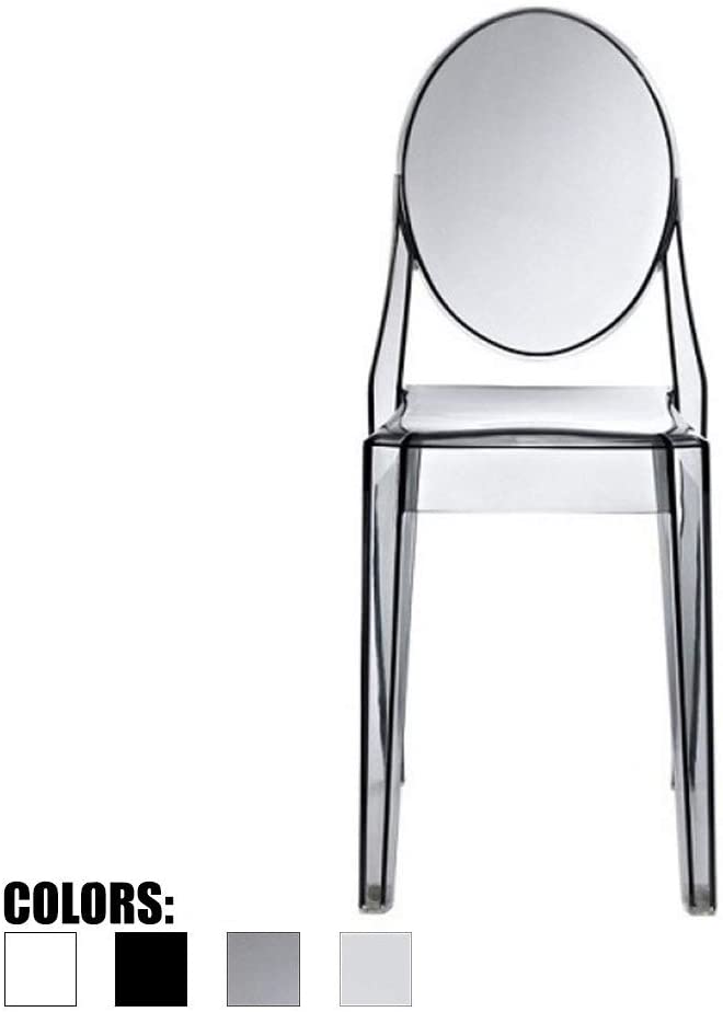 Photo 1 of 2xhome - Victoria Style Ghost Side Chair Transparent Acrylic Chair (Smoke)
