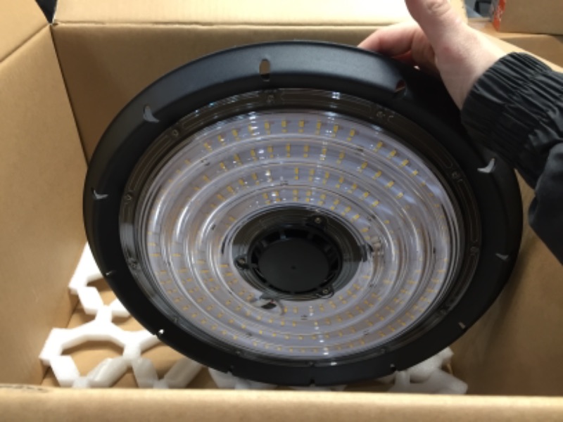 Photo 5 of 16 in. 750-Watt Equivalent Integrated LED Dimmable Black High Bay Light, 5000K
