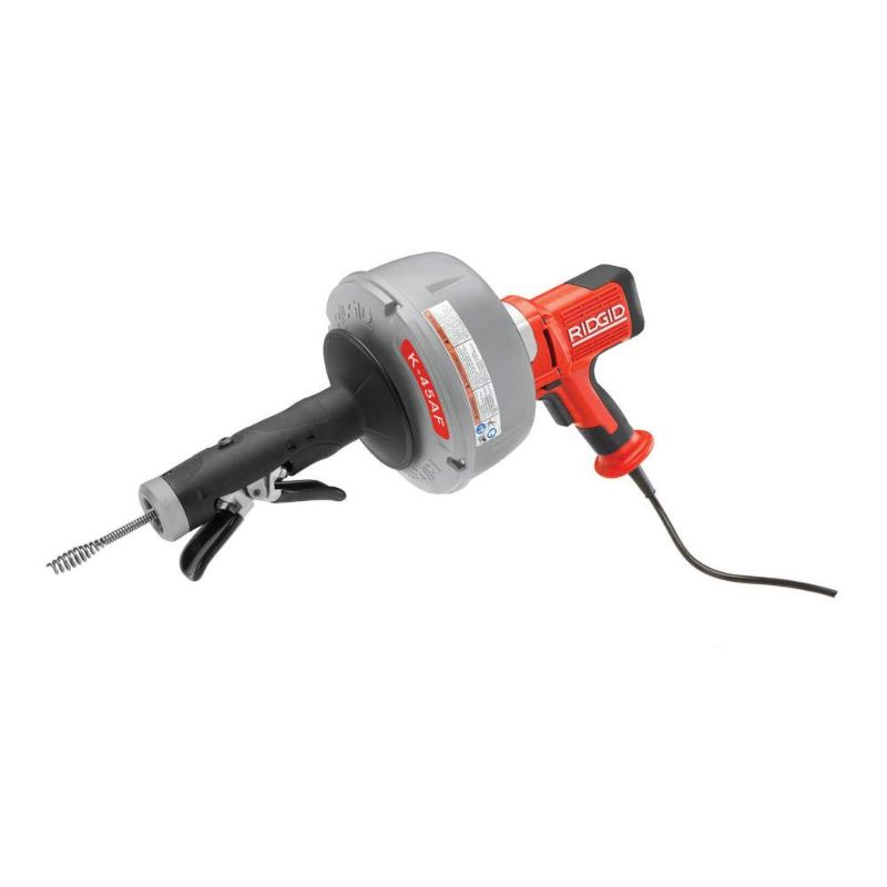 Photo 1 of RIDGID 35473 K-45AF Sink Machine with C-1 5/16 Inch Inner Core Cable and AUTOFEED Control, Sink Drain Cleaner Machine and Bulb Drain Auger
