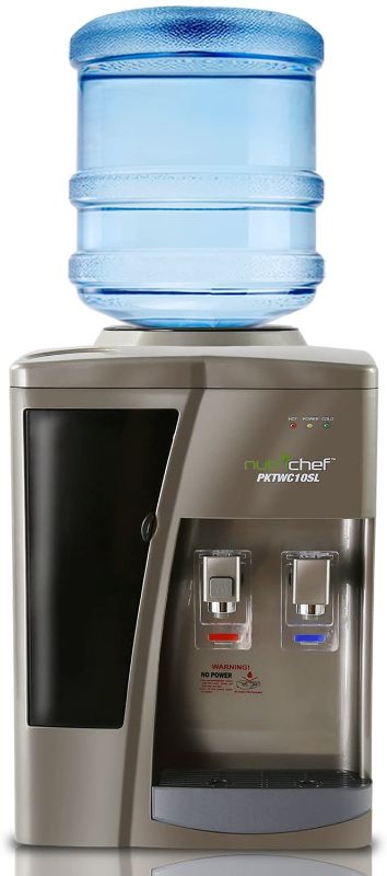 Photo 1 of NutriChef Hot & Cold Water Cooler Dispenser System, Countertop Style, Gray
