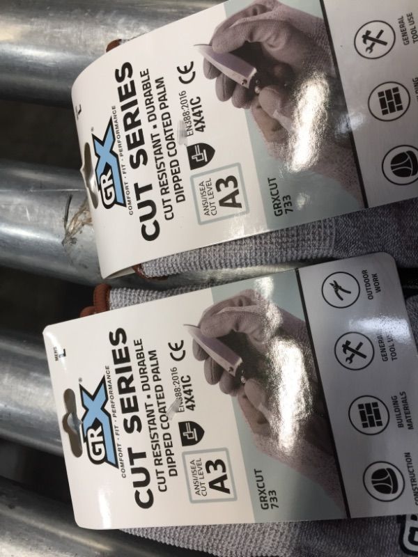 Photo 1 of Large Cut Resistant Gray Breathable Nitrile Work Gloves
