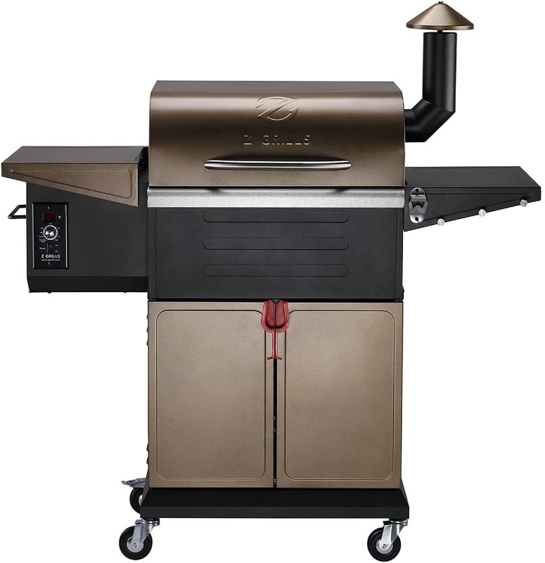 Photo 1 of Z GRILLS ZPG-600D 2021 New Model Wood Pellet Grill & Smoker 8 in 1 BBQ Grill Auto Temperature Control, 573 sq.in. ,Cooking Capacity, Bronze
