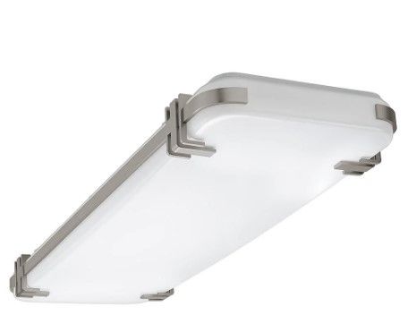 Photo 1 of Mission Industrial 48 in. x 15 in. Brushed Nickel Selectable LED Flush Mount Light High Output 5500 Lumens Dimmable
