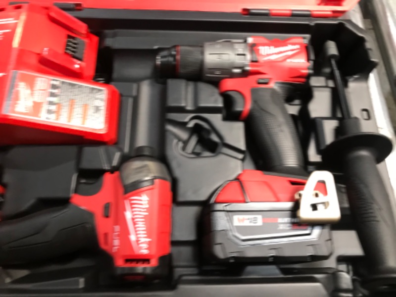 Photo 2 of M18 FUEL 18-Volt Lithium-Ion Brushless Cordless Surge Impact and Hammer Drill Combo Kit (2-Tool) w/(2) 5.0Ah Batteries
