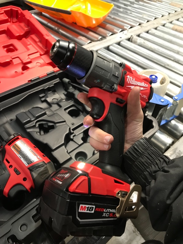 Photo 1 of M18 FUEL 18-Volt Lithium-Ion Brushless Cordless Surge Impact and Hammer Drill Combo Kit (2-Tool) w/(2) 5.0Ah Batteries
