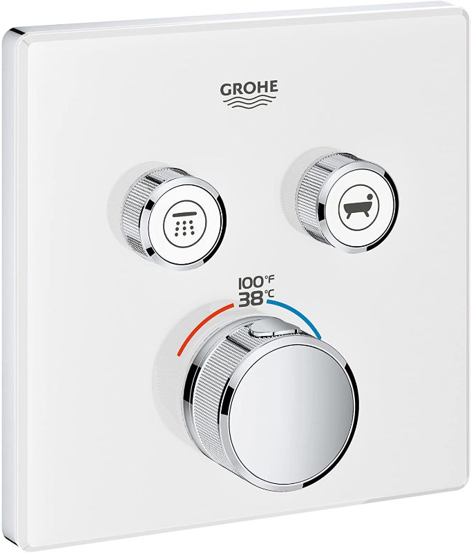 Photo 1 of Grohe 29164LS0 Grohtherm Smart Dual Function Thermostatic Trim With Control Module, Moon White
