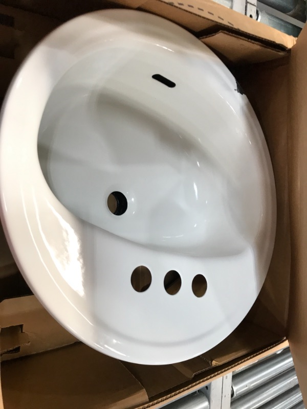 Photo 3 of Bootz Industries Laurel Round Drop-In Bathroom Sink in White