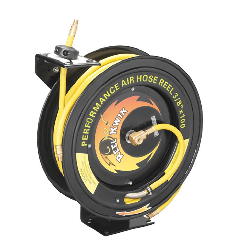 Photo 1 of 3260 Pentagon Tools 3/8 300PSI Heavy Duty Retractable 100 Foot Air Hose and Reel Professional Grade