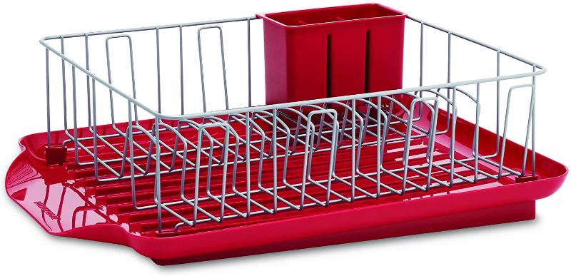 Photo 1 of **BOTTOM CATCH TREY IS BROKEN**
Farberware Professional 3-piece Dish Rack Set in Red