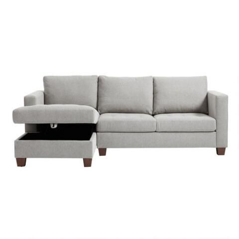 Photo 1 of **SECTIONAL IS INCOMPLETE**
Gray RIGHT Facing Trudeau Sectional Sofa with Storage
