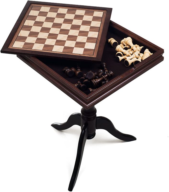 Photo 1 of **MISSING HARDWARE**
Hey! Play! Deluxe Chess & Backgammon Table by Trademark Games, Brown/White/Tan, 27x18.125x18.125
