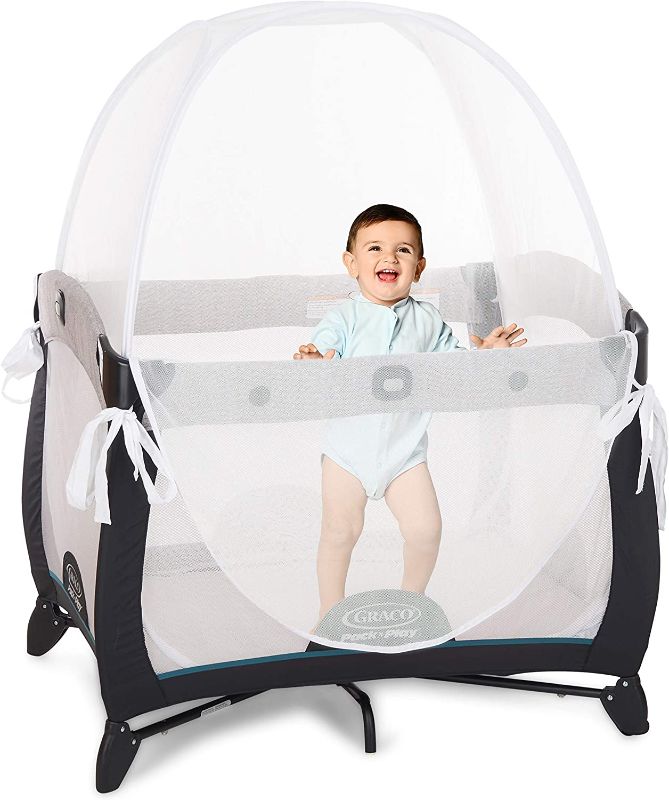 Photo 1 of KinderSense - Baby Safety Crib Tent - Toddler Crib Topper for Playpens Pack N Plays & Mini Cribs to Keep Baby from Climbing Out - Breathable Mesh Pop up Crib Net - Mosquito Net Canopy Upgraded Design
