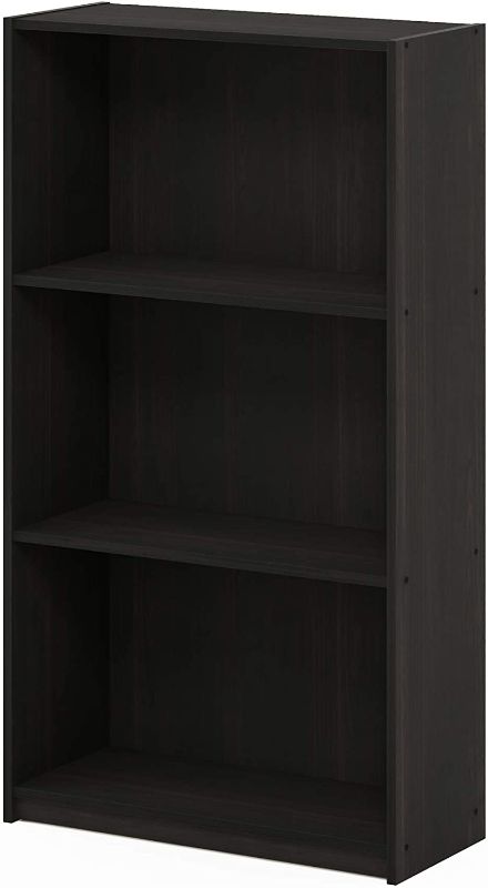 Photo 1 of **MISSING HARDWARE**
Furinno Basic 3-Tier Bookcase Storage Shelves, Espresso
