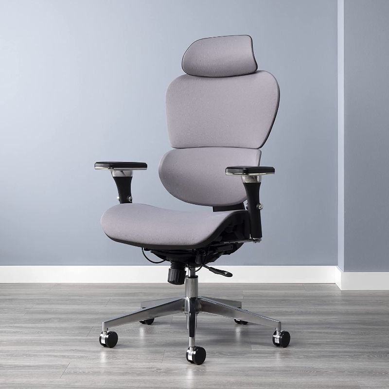 Photo 1 of **USED, MISSING HARDWARE, MISSING COMPONENTS**
OFM Ergo Office Chair Optional Headrest, Lumbar Support, Fabric Upholstered, Gray
