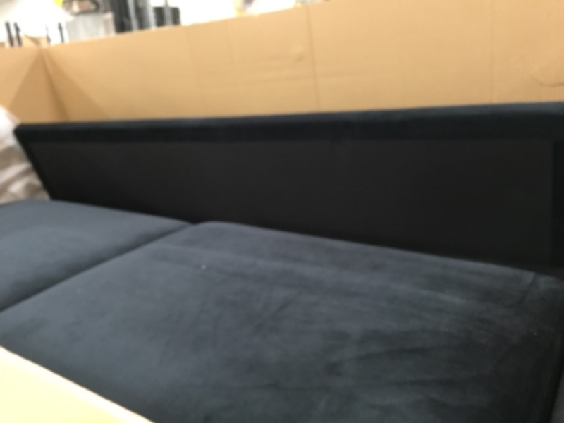 Photo 3 of **INCOMPLETE** BOX 2 OF 2 ONLY** BOX 1 OF 2 MISSING **\
Casa Andrea Milano llc Modern Large Velvet Fabric Sectional Sofa L Shape Couch with Extra Wide Chaise Lounge, Black

