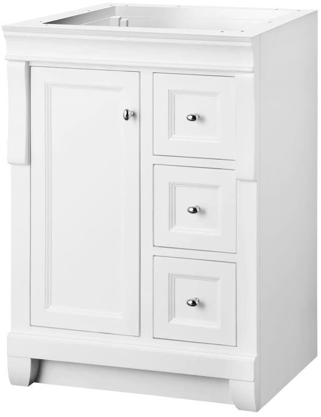 Photo 1 of *MINOR DAMAGE TO WOOD**
Foremost NAWA2418D Naples 24" W x 18" D x 34" H Vanity Cabinet, White

