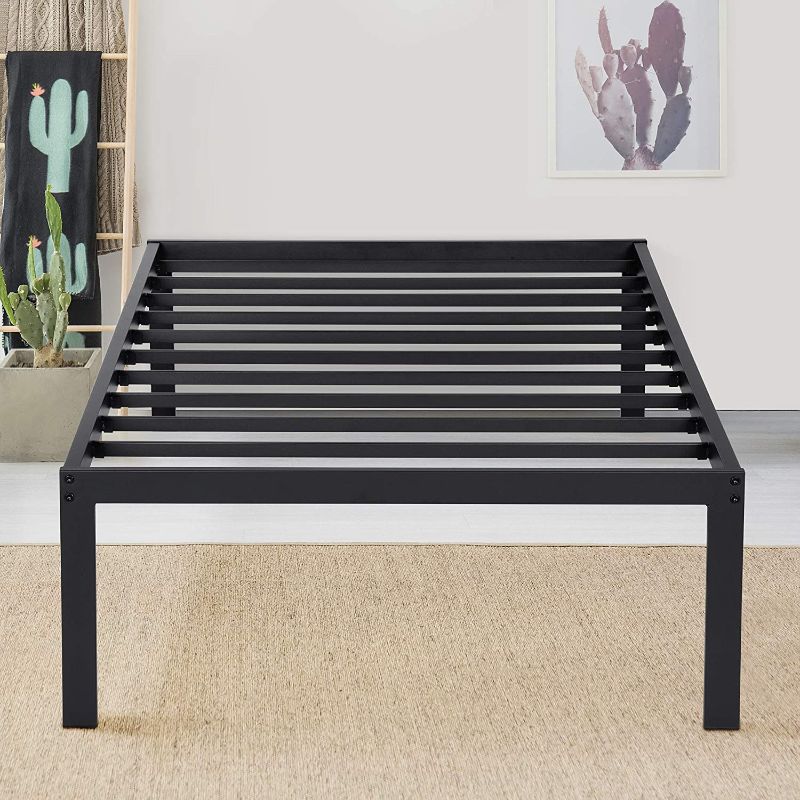 Photo 1 of **MISSING HARDWARE**
PrimaSleep 16 Inch Dura Comfort Steel Slat Non-Slip Bed Frame, Twin, Black
