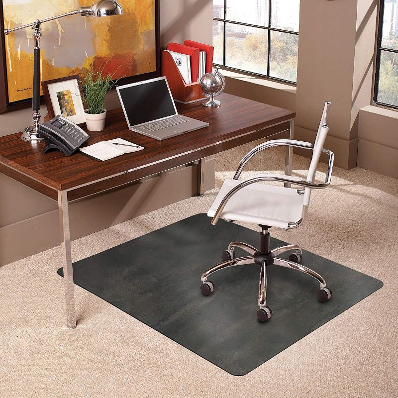 Photo 1 of ES Robbins Trendsetter Medium Pile Carpet Chair Mat, Pewter
