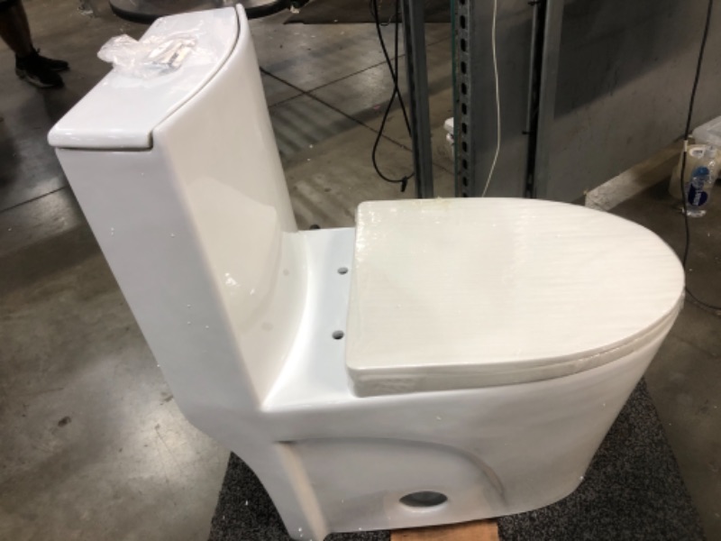 Photo 3 of 26.6" x 15" x 31"-  Swiss Madison St. Tropez One Piece Toilet, Glossy White
