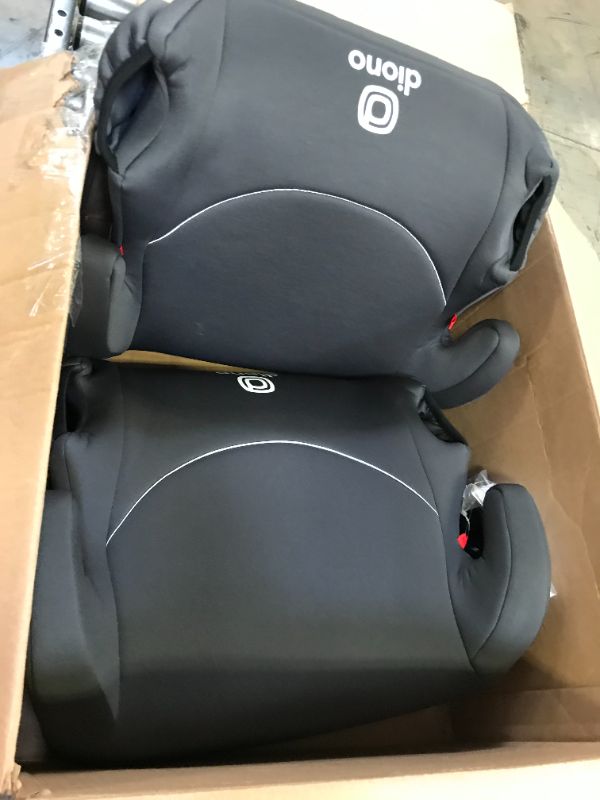 Photo 2 of Diono Solana, Pack of 2 Backless Booster Car Seats, Lightweight, Machine Washable Covers, 2 Cup Holders, Charcoal
