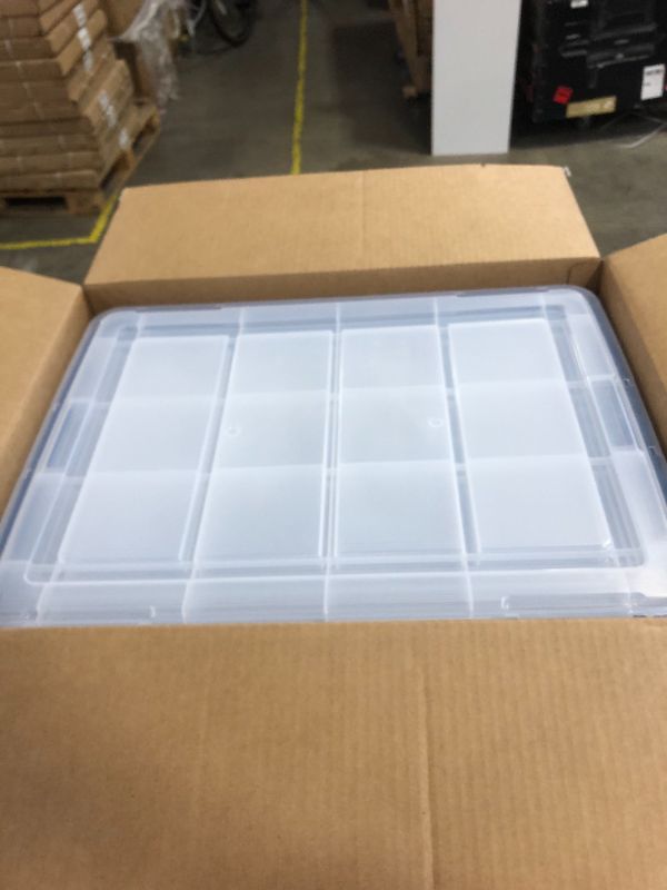 Photo 3 of IRIS 3pk 60qt Weathertight Multi-Purpose Storage Box Clear with Blue Buckles
