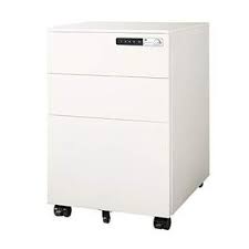 Photo 1 of DEVAISE 3-Drawer Mobile File Cabinet with Smart Lock, Pre-Assembled Steel Pedestal Under Desk, White
