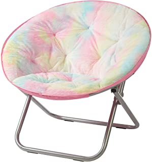 Photo 1 of Heritage Kids Sorbet Dreams Rainbow Fur Teen Saucer Chair, 30", Multi