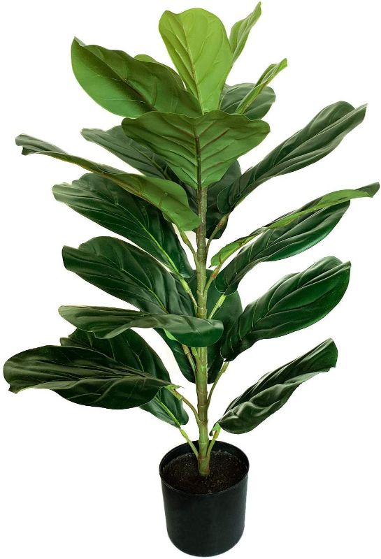 Photo 1 of BESAMENATURE 30" Little Artificial Fiddle Leaf Fig Tree/Faux Ficus Lyrata for Home Office Decoration
