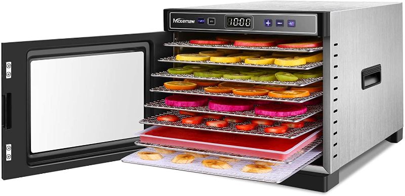 Photo 1 of Nictemaw Food Dehydrator Machine, 8-Layer Dehydrators for Food and Jerky, Beef, Fruit, Dog Treats, Herbs, with 8 Stainless Steel Trays, Digital Timer & Temperature Control, Fruit Roll Sheet, Recipe Book, 600W