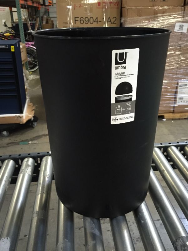 Photo 1 of 10.25 GALLON BLACK PLASTIC TRASH CAN