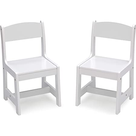 Photo 1 of Delta Children MySize Wood Kids Chairs for Playroom [Pack of 2], Bianca White
