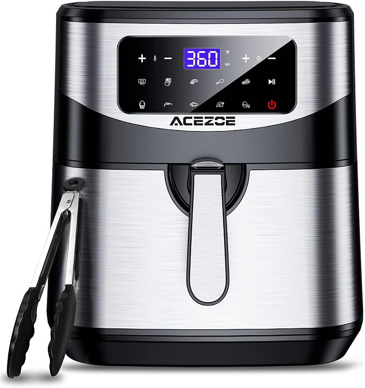 Photo 1 of 7.4 Qt Air Fryer, Acezoe Electric Air Fryers XL Hot Oven 1700W Oilless Cooker LED Touch Screen with 10 Cooking Functions, Preheat, Nonstick Basket, Stainless Steel Large Vortex Air Fryers
