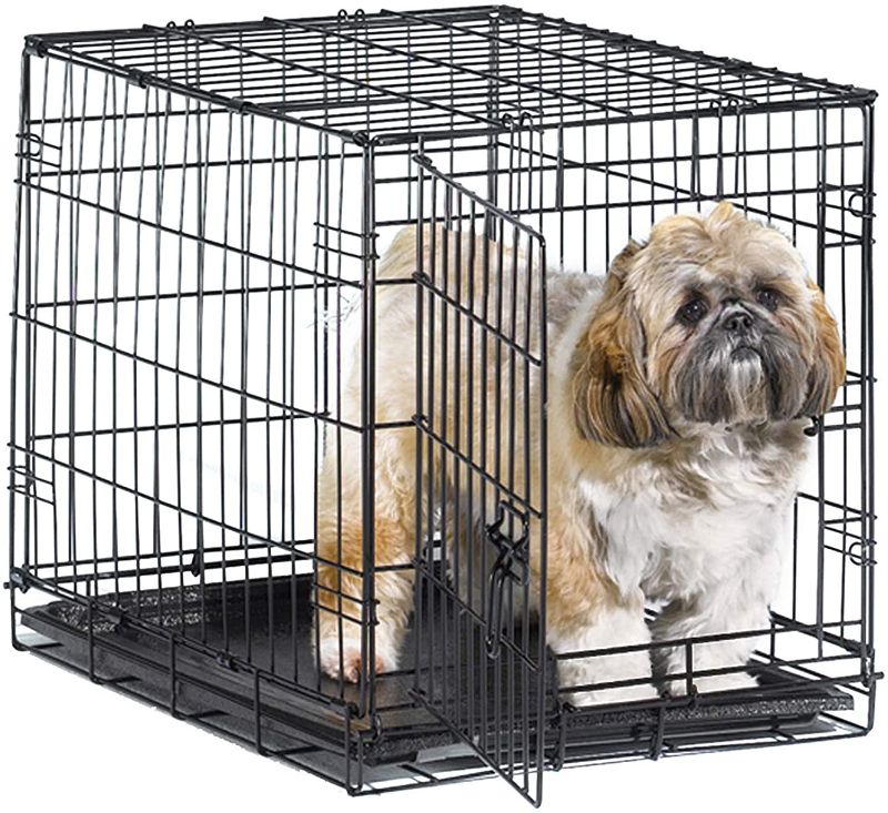 Photo 1 of 24" Folding Metal Dog Crate, Includes Leak-Proof Plastic Tray; Dog Crate Measures 24L x 18W x 19H Inches, For Small Dog Breed