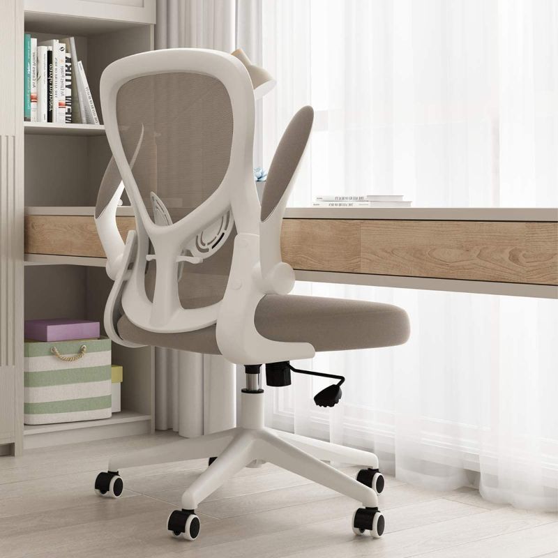 Photo 1 of Hbada Office Chair, Ergonomic Desk Chair, Computer Mesh Chair with Lumbar Support and Flip-up Arms, Gray
