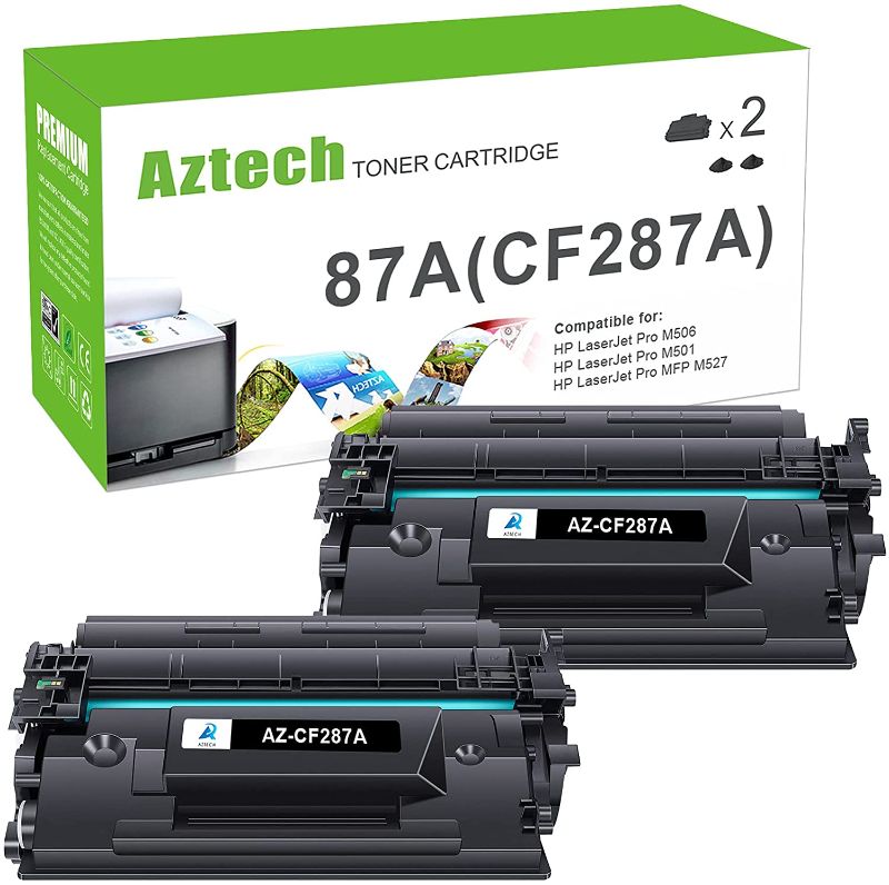 Photo 1 of Aztech Compatible Toner Cartridge Replacement for HP 87A CF287A 87X CF287X HP Enterprise M506 M506dn M506n M506x HP Pro M501 M501dn M527 M527dn Printer Ink (Black, 2-Pack)

