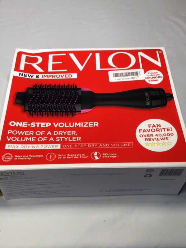 Photo 2 of REVLON One-Step Hair Dryer And Volumizer Hot Air Brush, Black