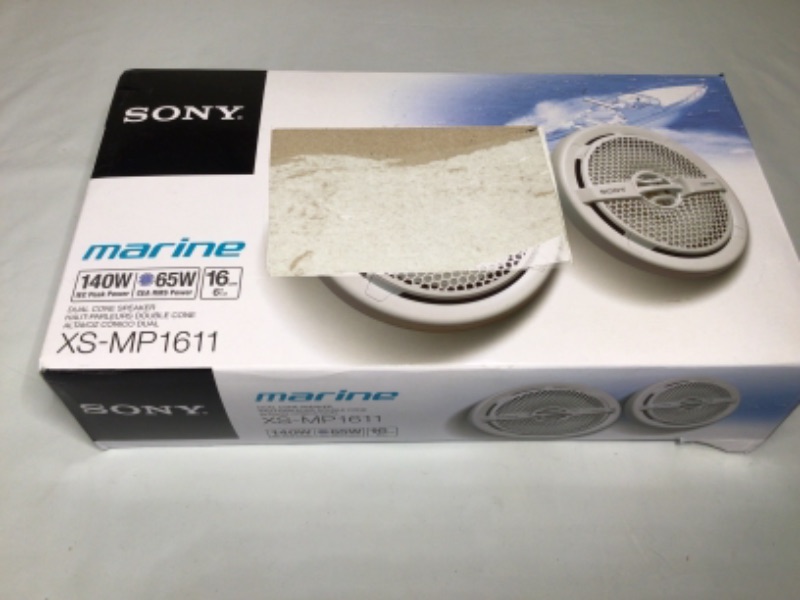 Photo 2 of Sony XS-MP1611 6.5" 140 Watt Dual Cone Marine Speakers Stereo, Pair