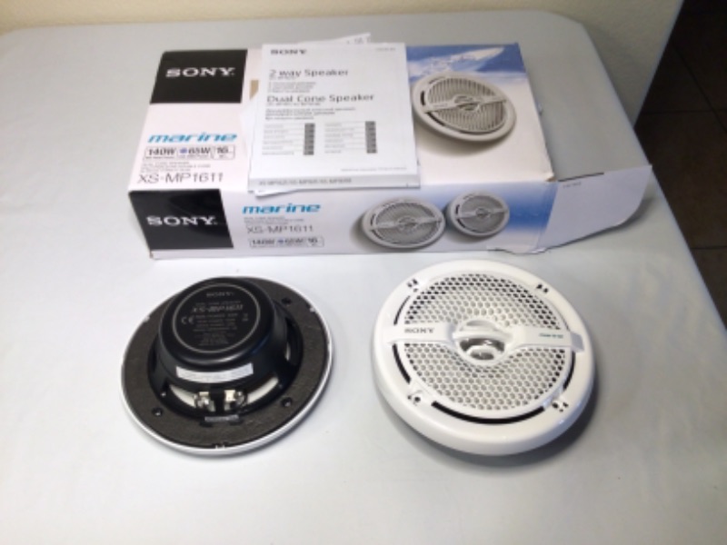 Photo 4 of Sony XS-MP1611 6.5" 140 Watt Dual Cone Marine Speakers Stereo, Pair