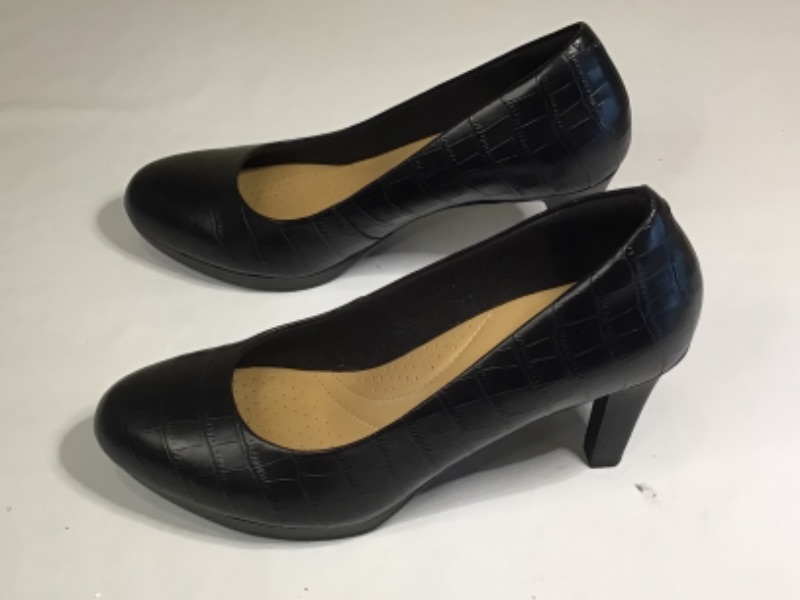 Photo 3 of Clarks Women's Adriel Viola Dress Pump Black Croc-Size  Women's 6W