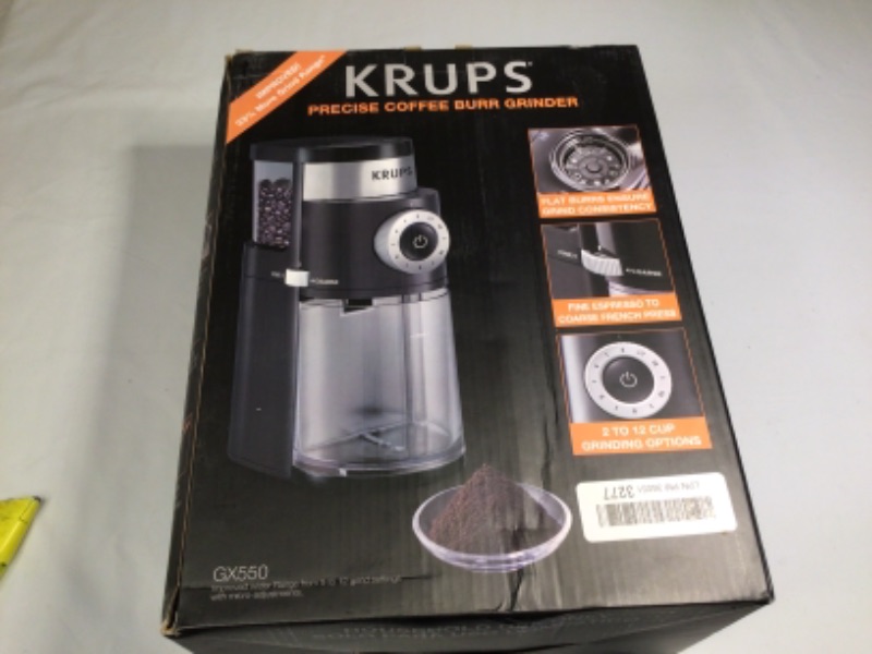 Photo 2 of KRUPS Precision Grinder Flat Burr Coffee for Drip/Espresso/PourOver/ColdBrew, 12 Cup, Black