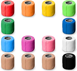 Photo 1 of (14-Pack) 2” x 15 FT | Self Adhesive Non Woven Bandage Wrap – Breathable Self Adherent Wrap for Pets - Athletic Elastic Cohesive Bandage for Sports Injury: Ankle, Knee & Wrist Sprains (Rainbow)