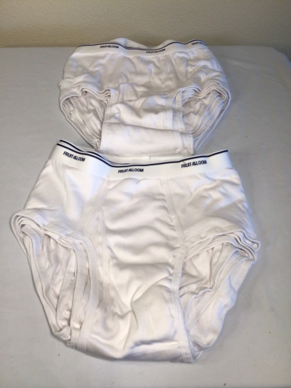 Photo 1 of 12 Pack-Fruit of the Loom Men's Basic White Brief Multipack-White - Size XL
