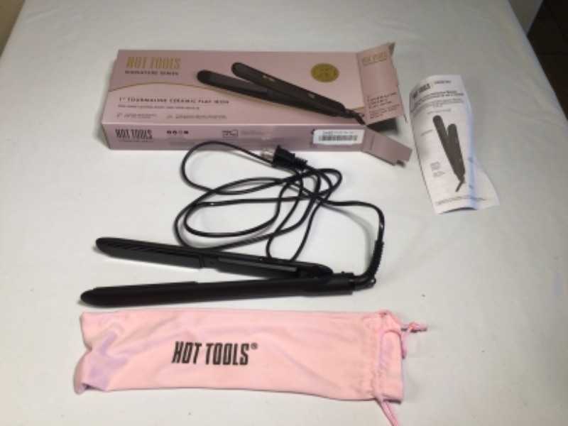 Photo 3 of Hot Tools Pro Signature Ceramic + Tourmaline Flat Iron for Sleek Results, 1 Inch Plates