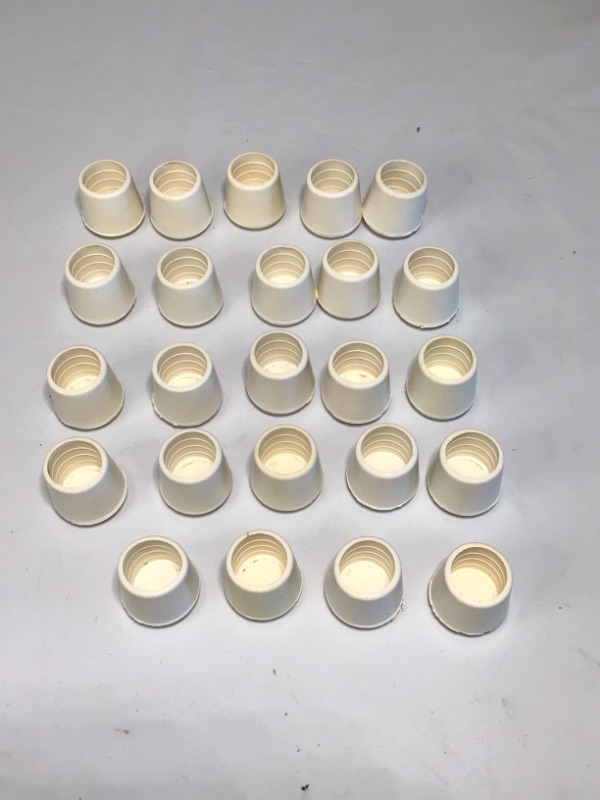 Photo 2 of  Leg Tips 7/8-Inch Inside Diameter Rubber Chair Leg Caps, 24 Pack, White,Off White