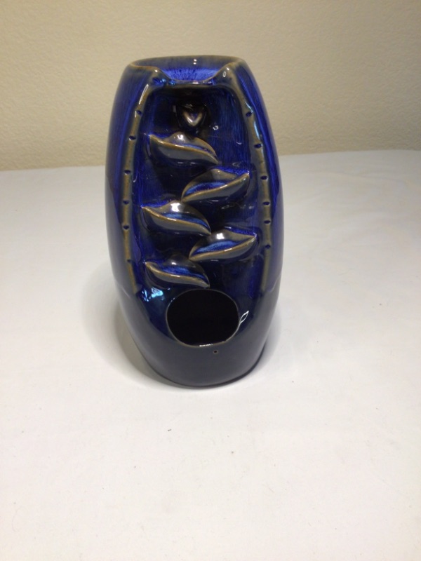 Photo 2 of Ceramic Backflow Incense Holder Waterfall Incense Burner,-Blue