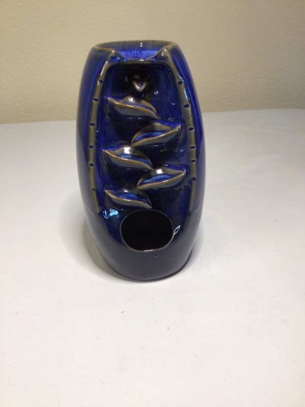 Photo 1 of Ceramic Backflow Incense Holder Waterfall Incense Burner,-Blue