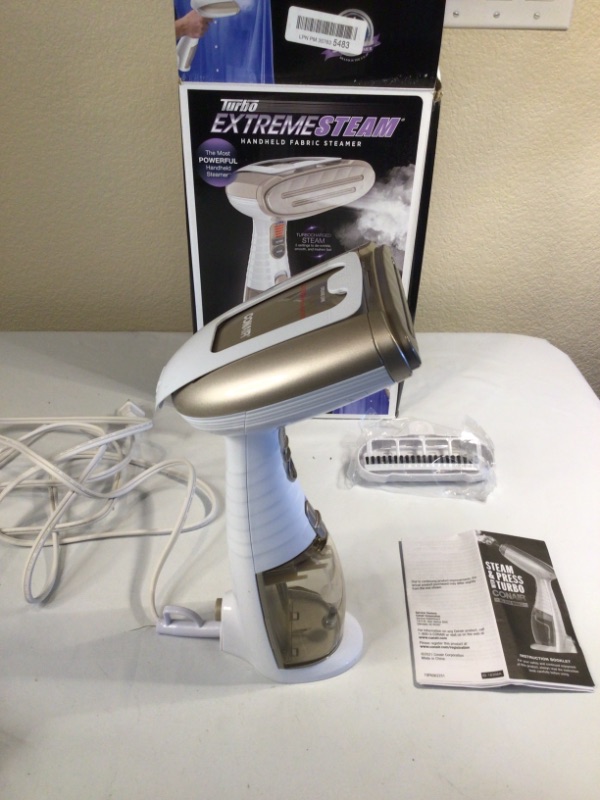 Photo 3 of Conair Turbo Extreme Steam Hand Held Fabric Steamer, White/Champagne