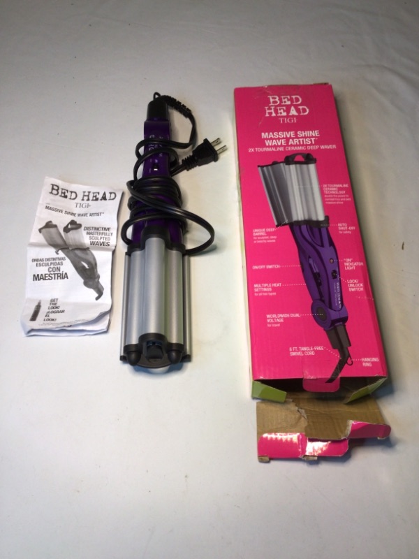 Photo 3 of Bed Head Wave Artist Ceramic Deep Hair Waver for Beachy Waves, Purple