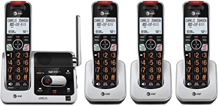 Photo 1 of AT&T BL102-4 DECT 6.0 4-Handset Cordless Phone for Home with Answering Machine, Call Blocking, Caller ID Announcer, Audio Assist, Intercom, and Unsurpassed Range, Silver/Black