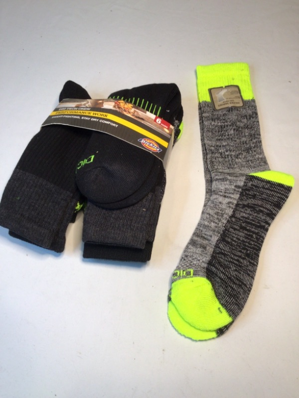 Photo 2 of Dickies Dri-Tech Crew Socks- Performance Work- Sweat Fighting, Stay Dry Comfort- 6 Pairs-Size 6-12